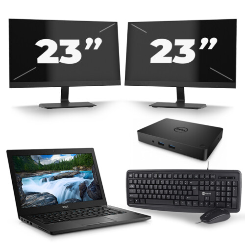 Dell Latitude 5490 - Intel Core i5-8e Generatie - 14 inch - 16GB RAM - 480GB SSD - Windows 11 + 2x 23 inch Monitor