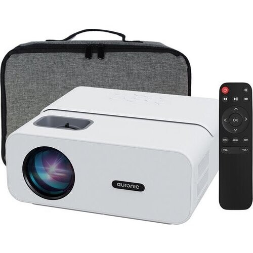 Tweedekans Auronic Beamer - WiFi - 170 inch Projector - Full HD - HDMI-kabel, Afstandsbediening, Projectiescherm en Draagtas - Wit