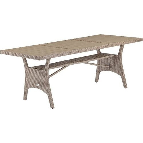 Tweedekans Casaria Polyrattan Tuintafel - WPC Tafelblad 190x90x74 cm – Beige