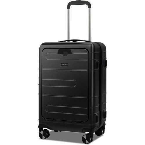 Tweedekans Coast Koffer - TSA-Slot & USB-Poort - Incl. Laptopvak - 35,6 x 22,9 x 54,6 cm - Zwart