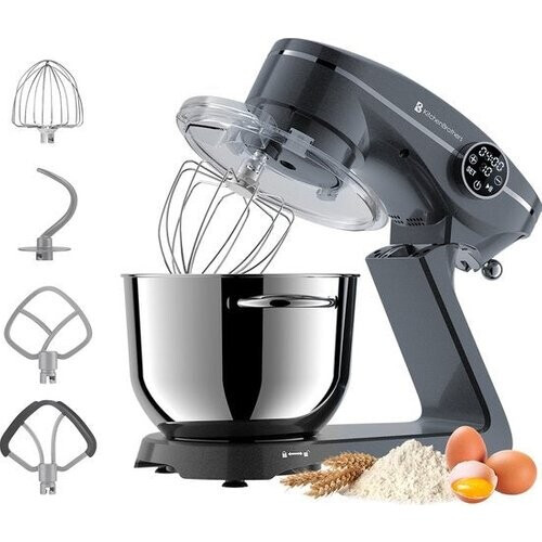 Tweedekans KitchenBrothers Keukenmachine - Touch Display en Timer - Keukenrobot - 6L - 1800W - Aluminium - Antraciet