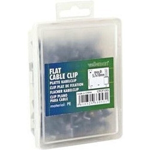 Tweedekans Platte Kabelclip, Grijs, 10Mm (100St/Doos)